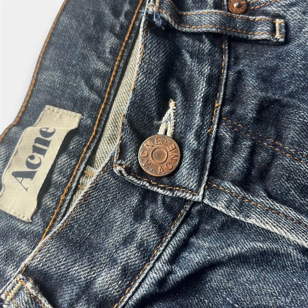 Acne “Moc Raw” Straight Leg Raw Denim Jeans (34/32)