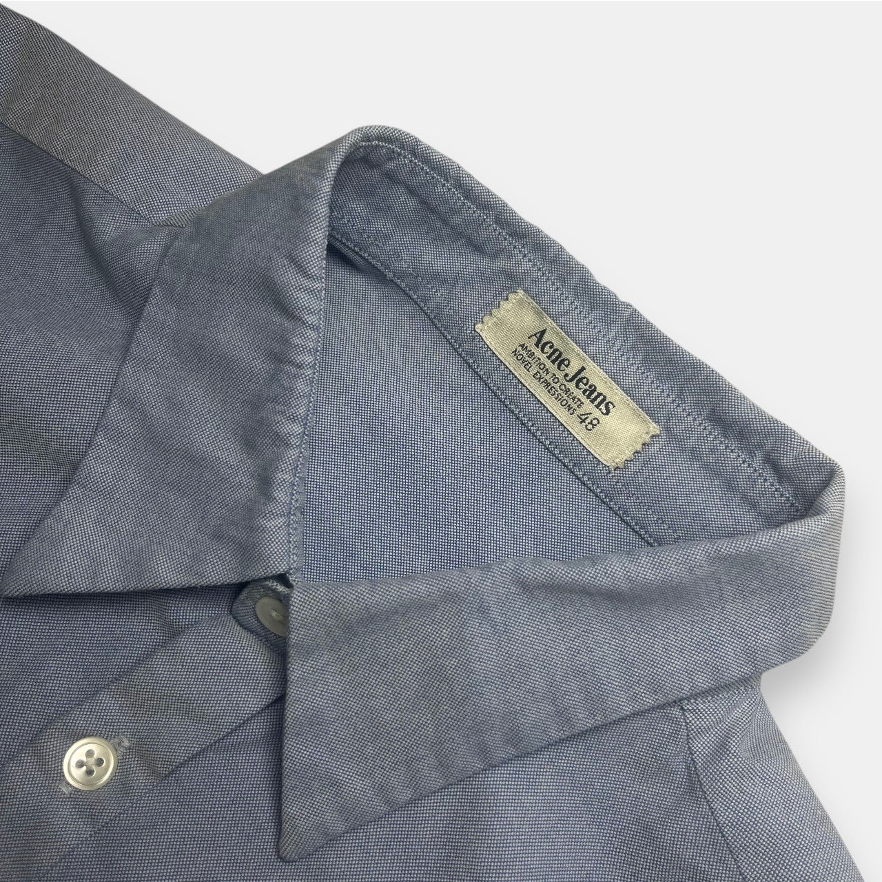 Acne Jeans Button Up Shirt Blue