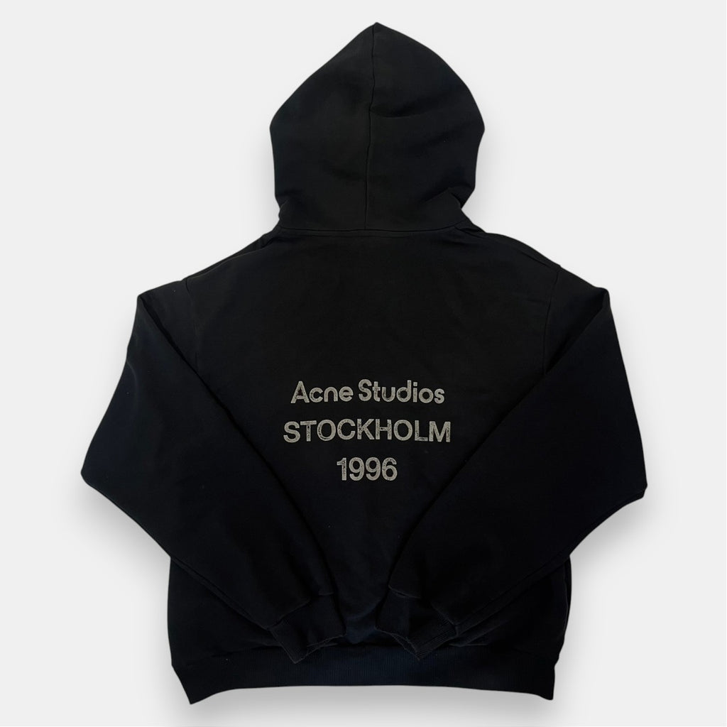 Acne Studios 1996 Logo Distressed Hoodie Black