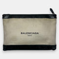 Balenciaga Clutch Bag Black Leather & Canvas