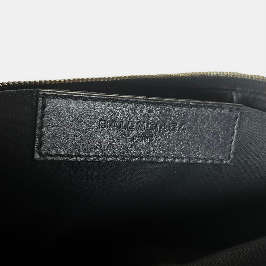 Balenciaga Clutch Bag Black Leather & Canvas