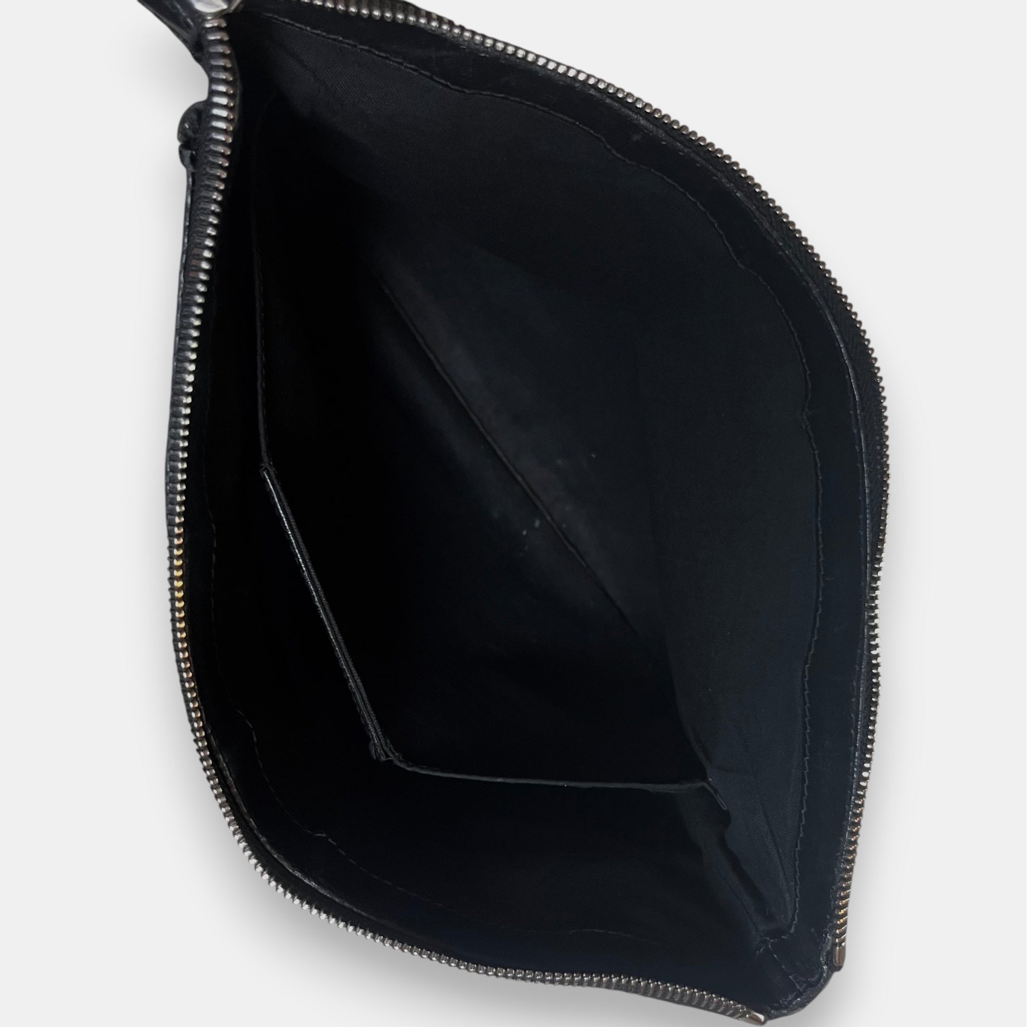 Balenciaga Clutch Bag Black Leather & Canvas