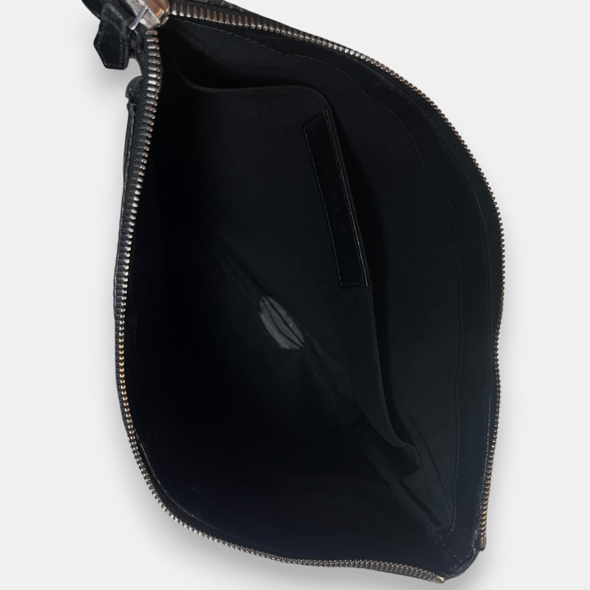 Balenciaga Clutch Bag Black Leather & Canvas