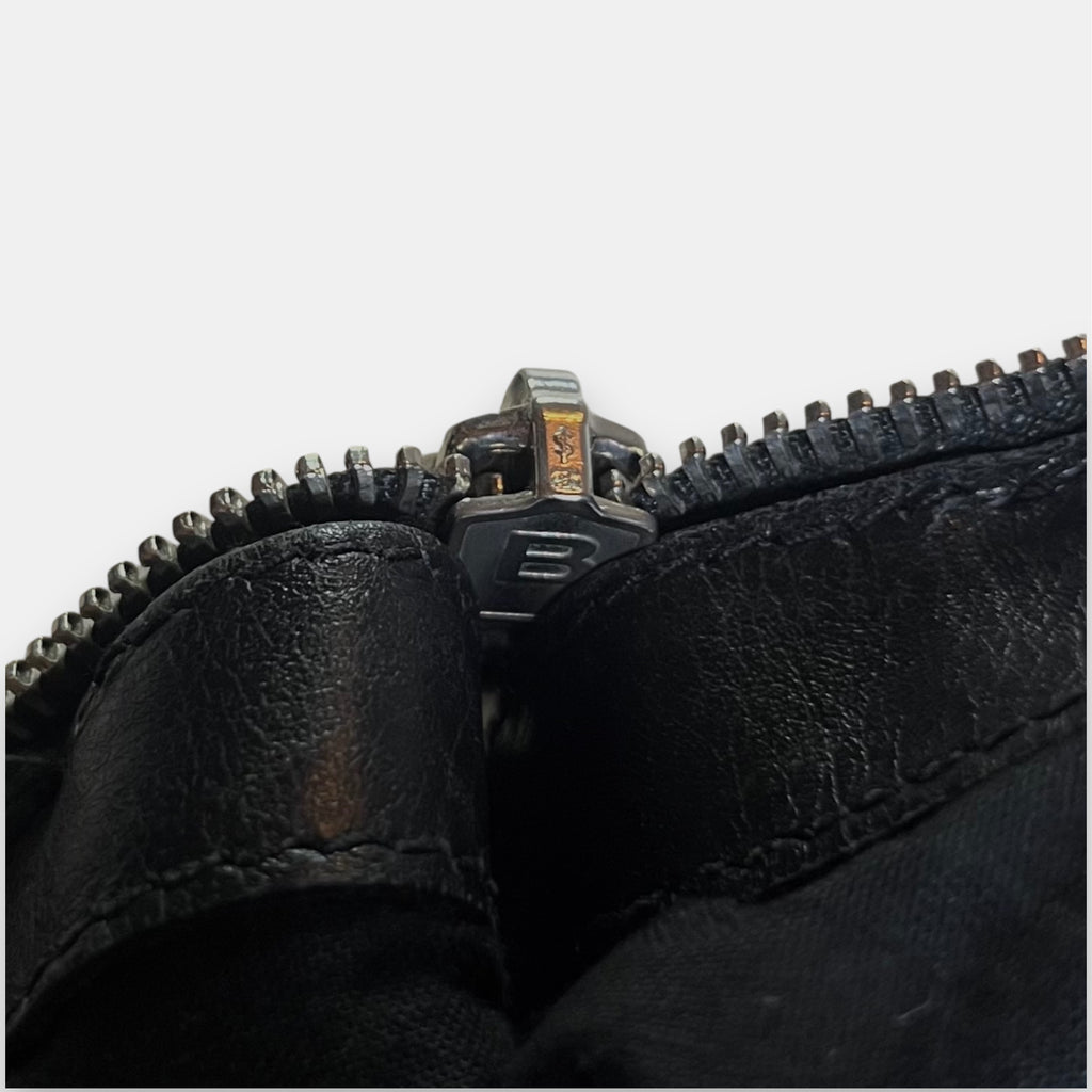 Balenciaga Clutch Bag Black Leather & Canvas