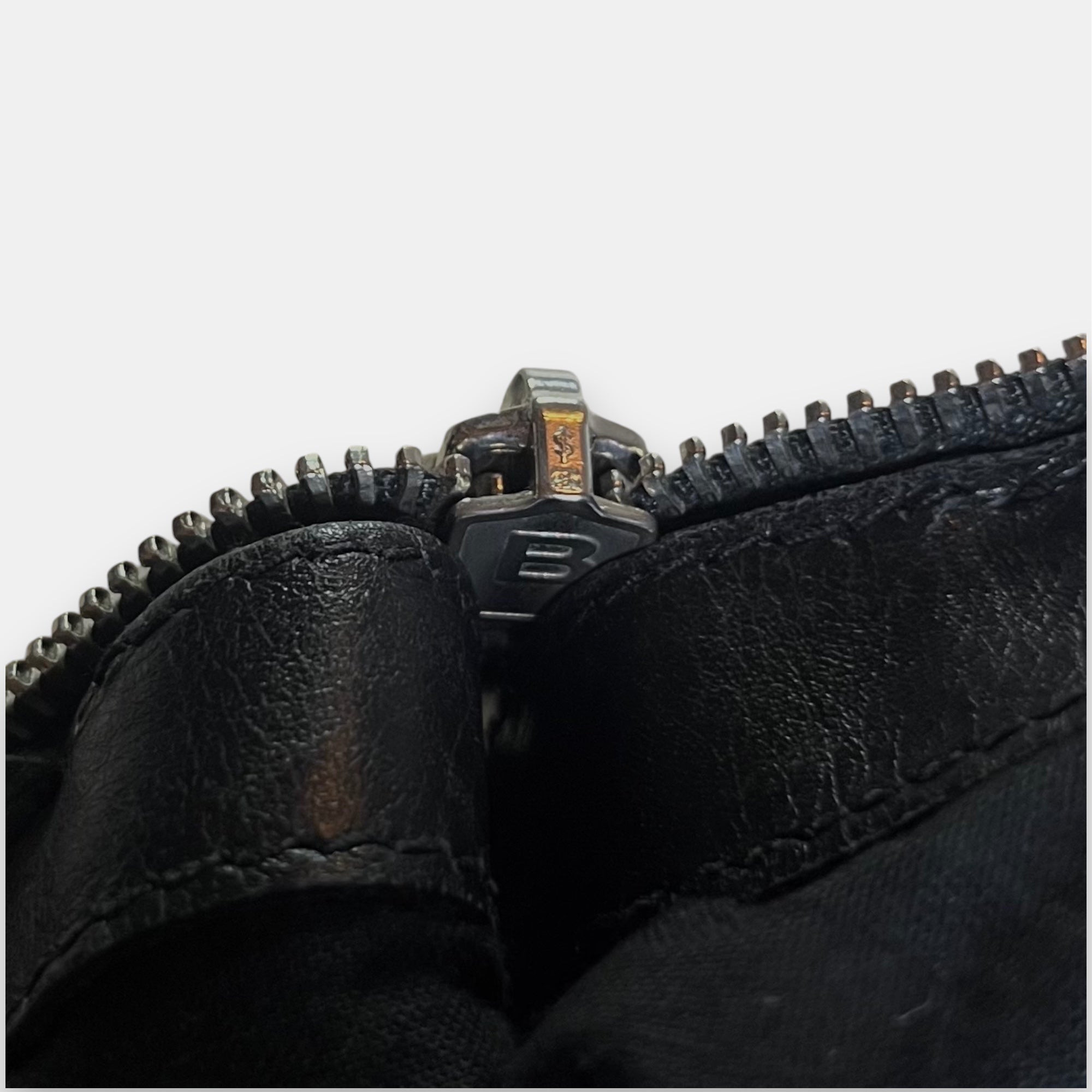 Balenciaga Clutch Bag Black Leather & Canvas