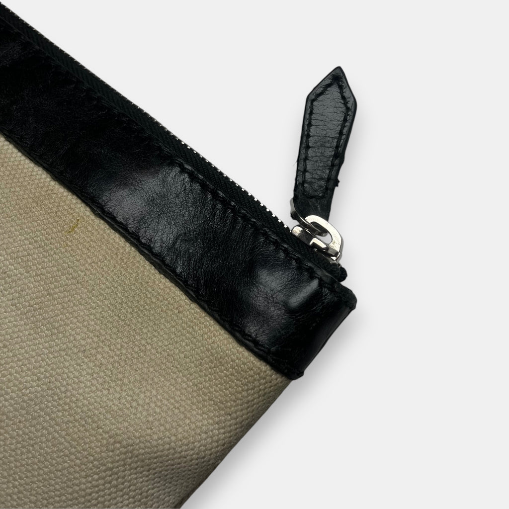 Balenciaga Clutch Bag Black Leather & Canvas