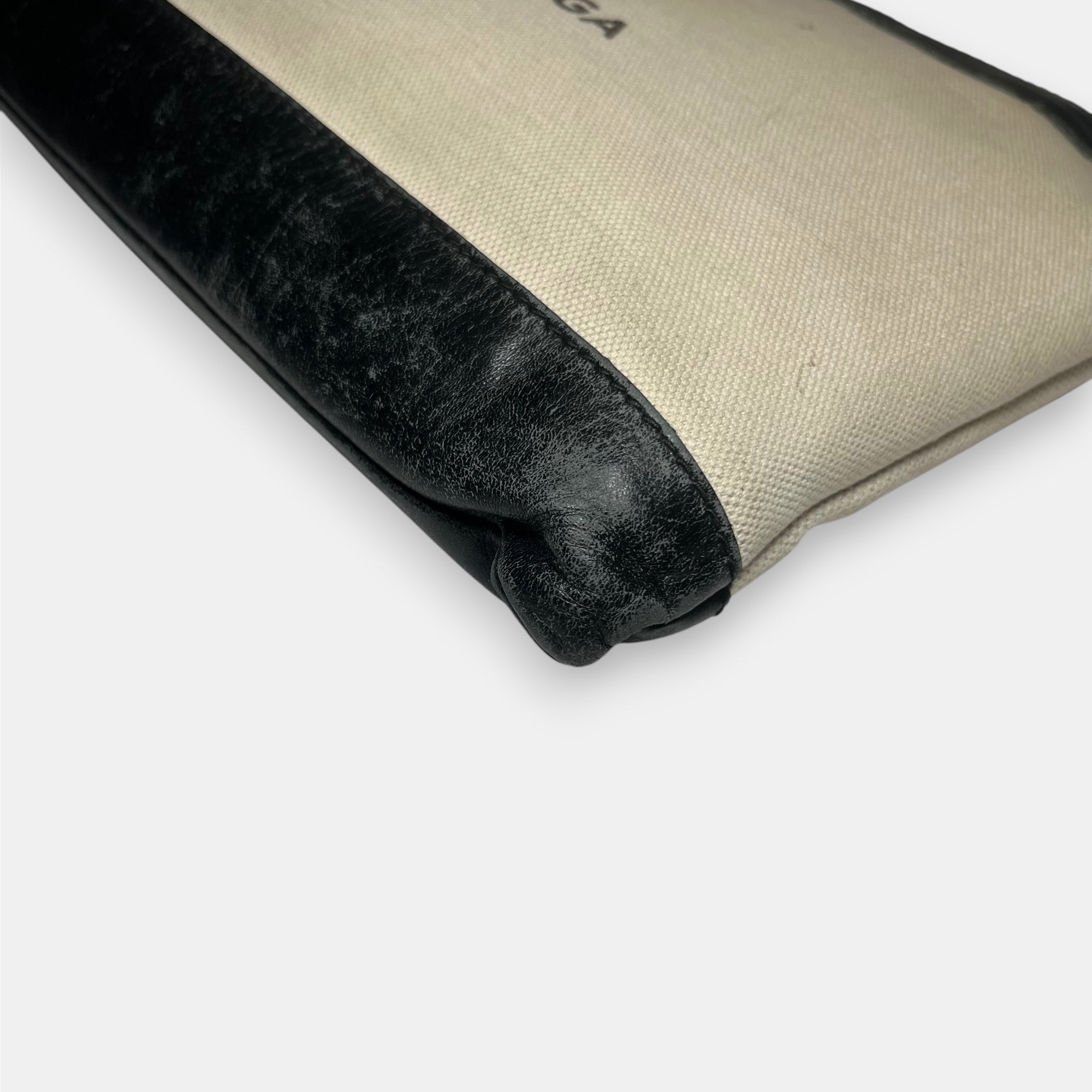 Balenciaga Clutch Bag Black Leather & Canvas