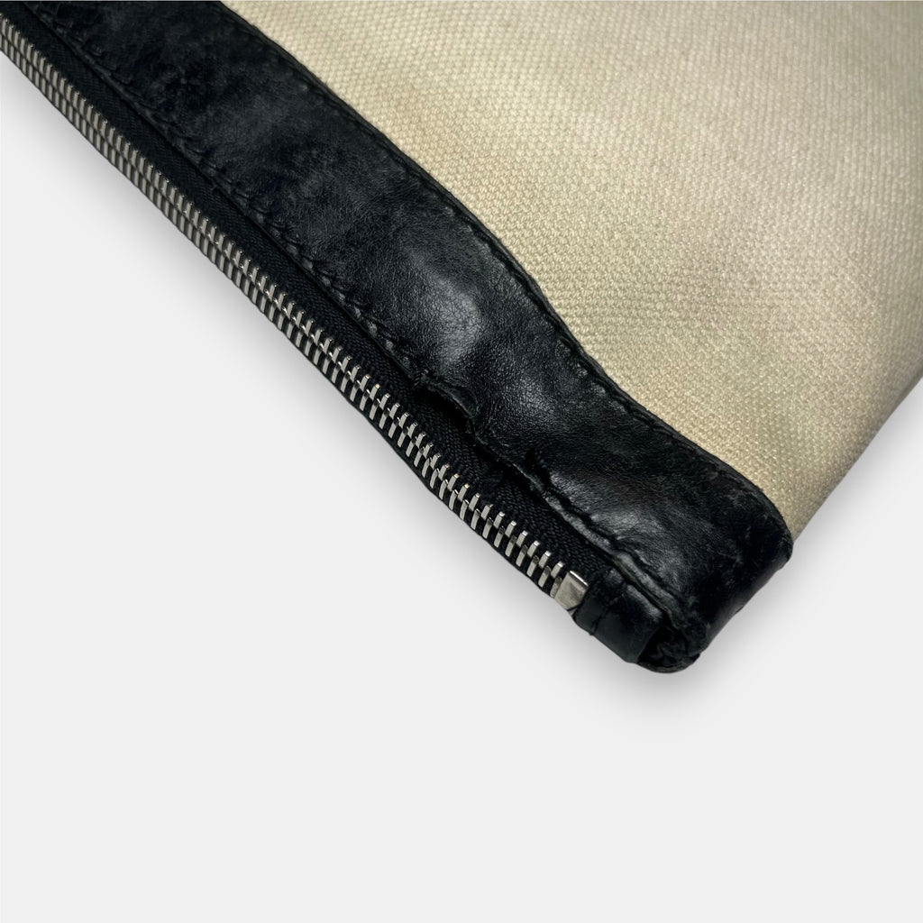 Balenciaga Clutch Bag Black Leather & Canvas