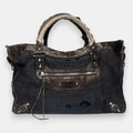 Balenciaga Distressed Canvas & Leather City Bag Rare