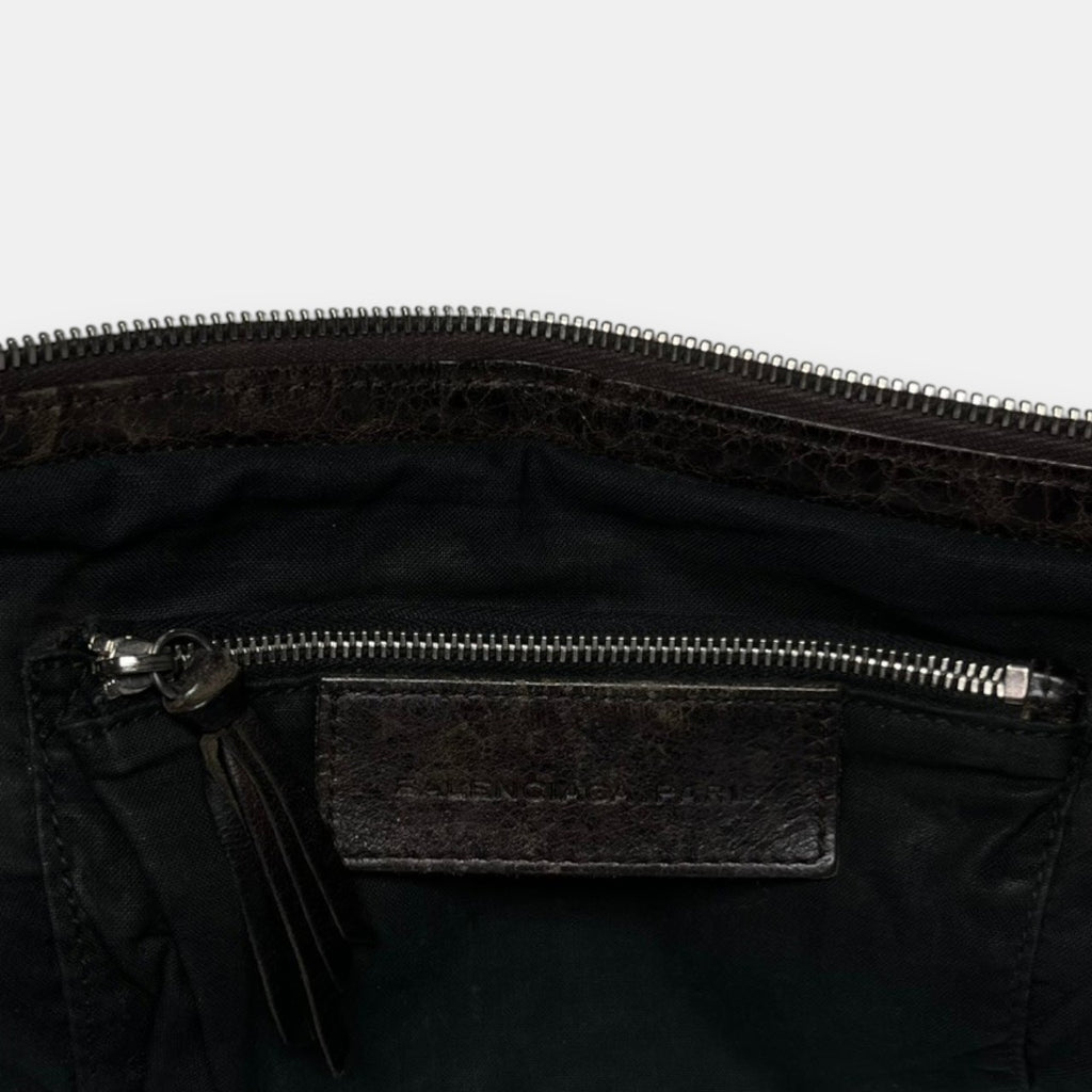 Balenciaga Distressed Canvas & Leather City Bag Rare