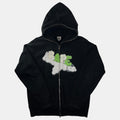 Bape x KAWS Zip Up Cloud Plane Logo Black Hoodie 2006