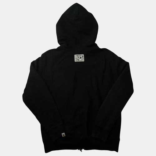 Bape x KAWS Zip Up Cloud Plane Logo Black Hoodie 2006