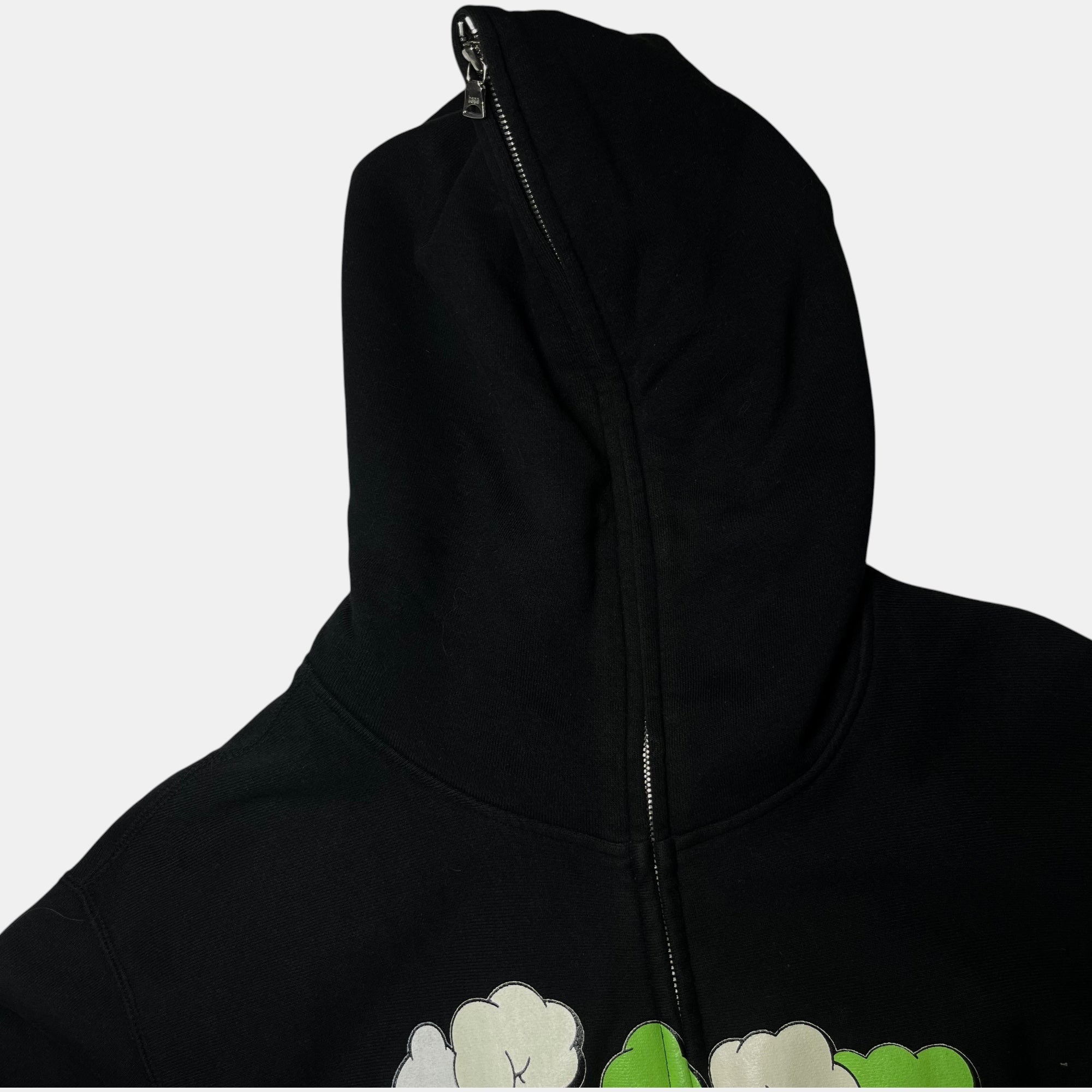 Bape x KAWS Zip Up Cloud Plane Logo Black Hoodie 2006