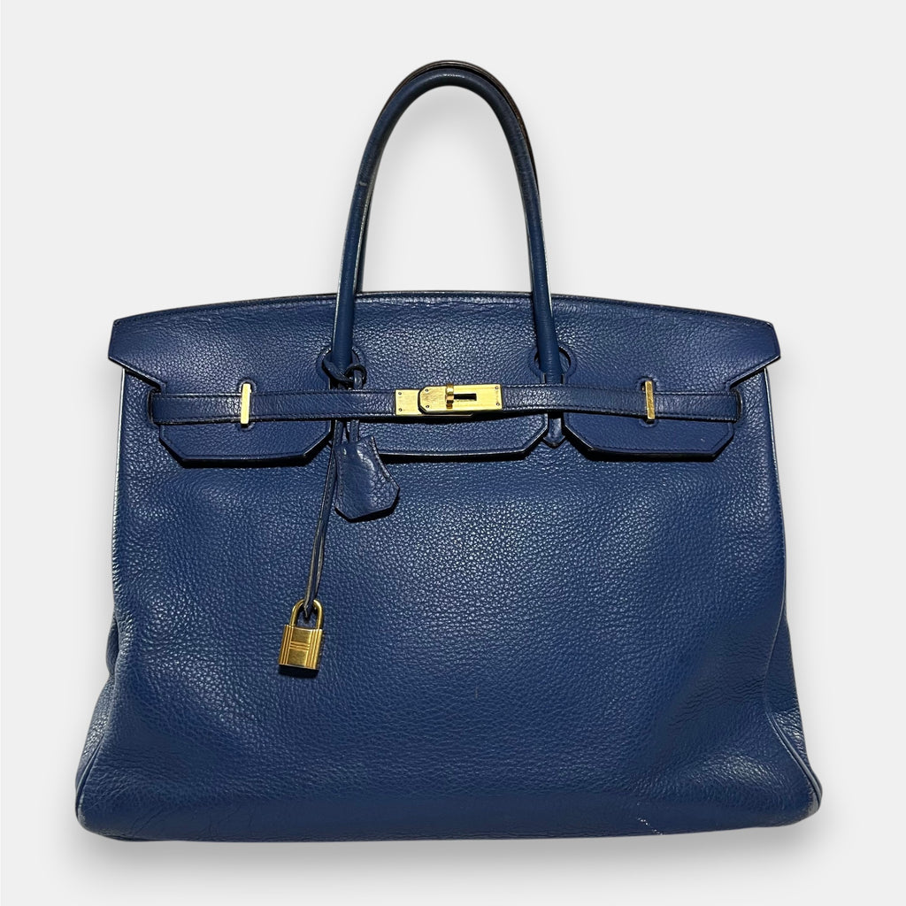 Hermès Birkin 40 Togo Leather a Bleu de Prusse 2009 with Original Box & Bags