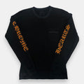 Chrome Hearts Dagger Long Sleeve T-Shirt in Black with Red/Yellow Stripes