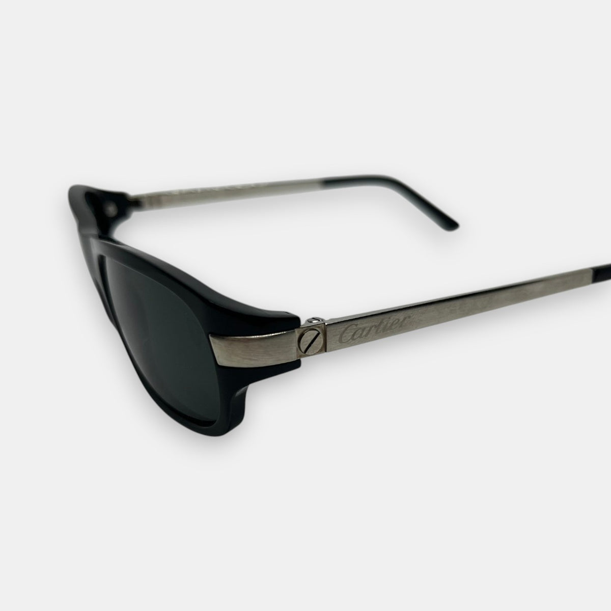 Cartier Screw Temple Sunglasses in Black w. Original Case