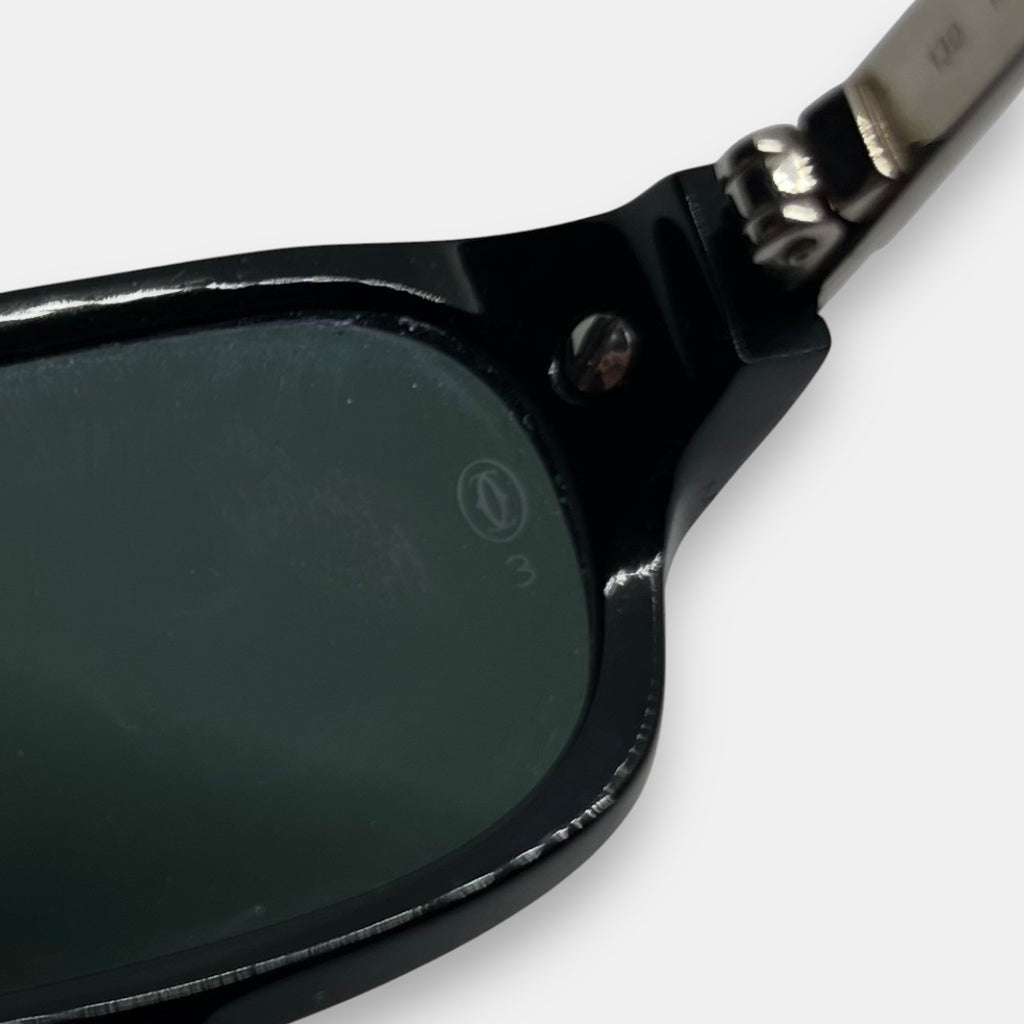 Cartier Screw Temple Sunglasses in Black w. Original Case