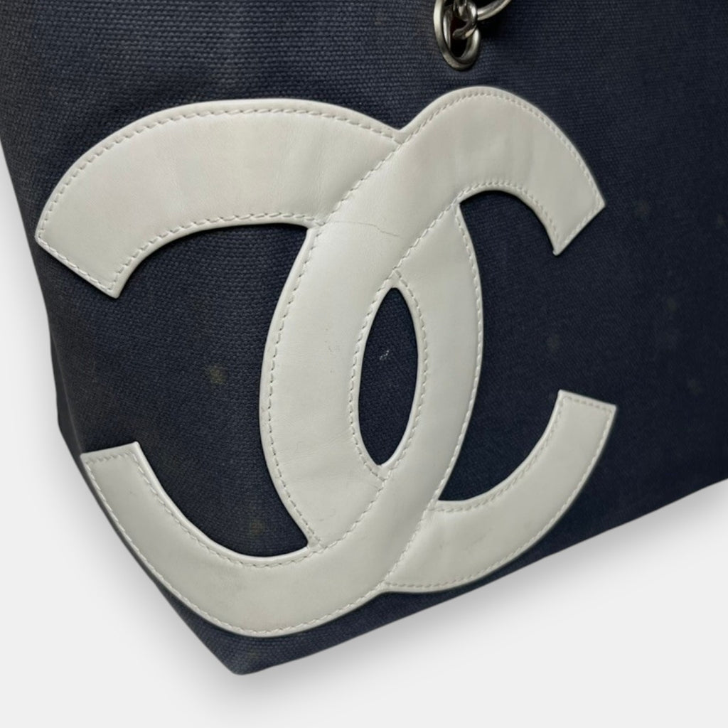 Chanel CC Chocolate Bar No.5 Shoulder Bag w. Leather Chain