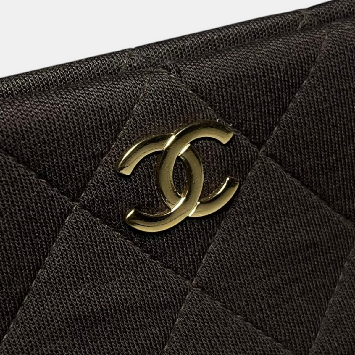 Chanel Brown Quilted Jersey CC Bag w. Gold Hardware, 1997-1999