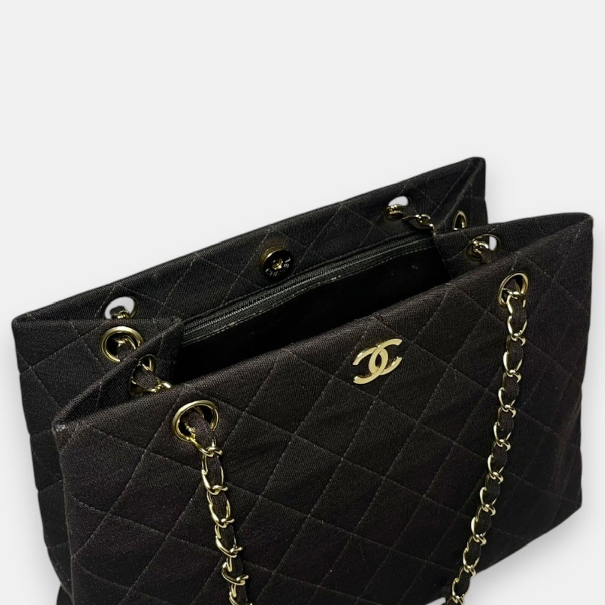 Chanel Brown Quilted Jersey CC Bag w. Gold Hardware, 1997-1999