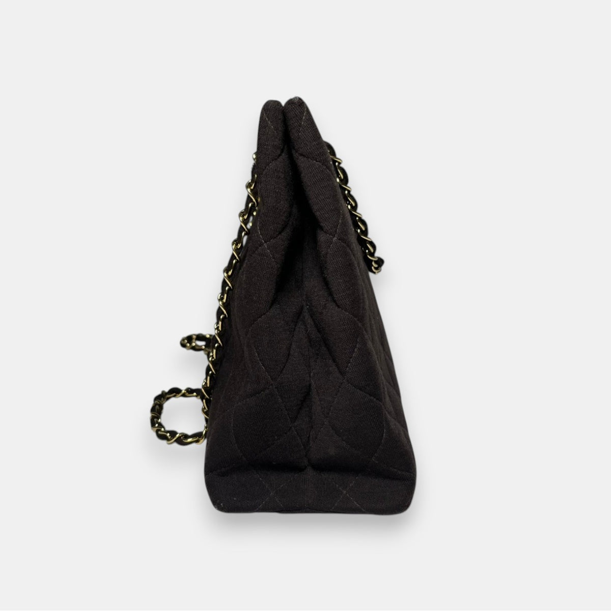 Chanel Brown Quilted Jersey CC Bag w. Gold Hardware, 1997-1999