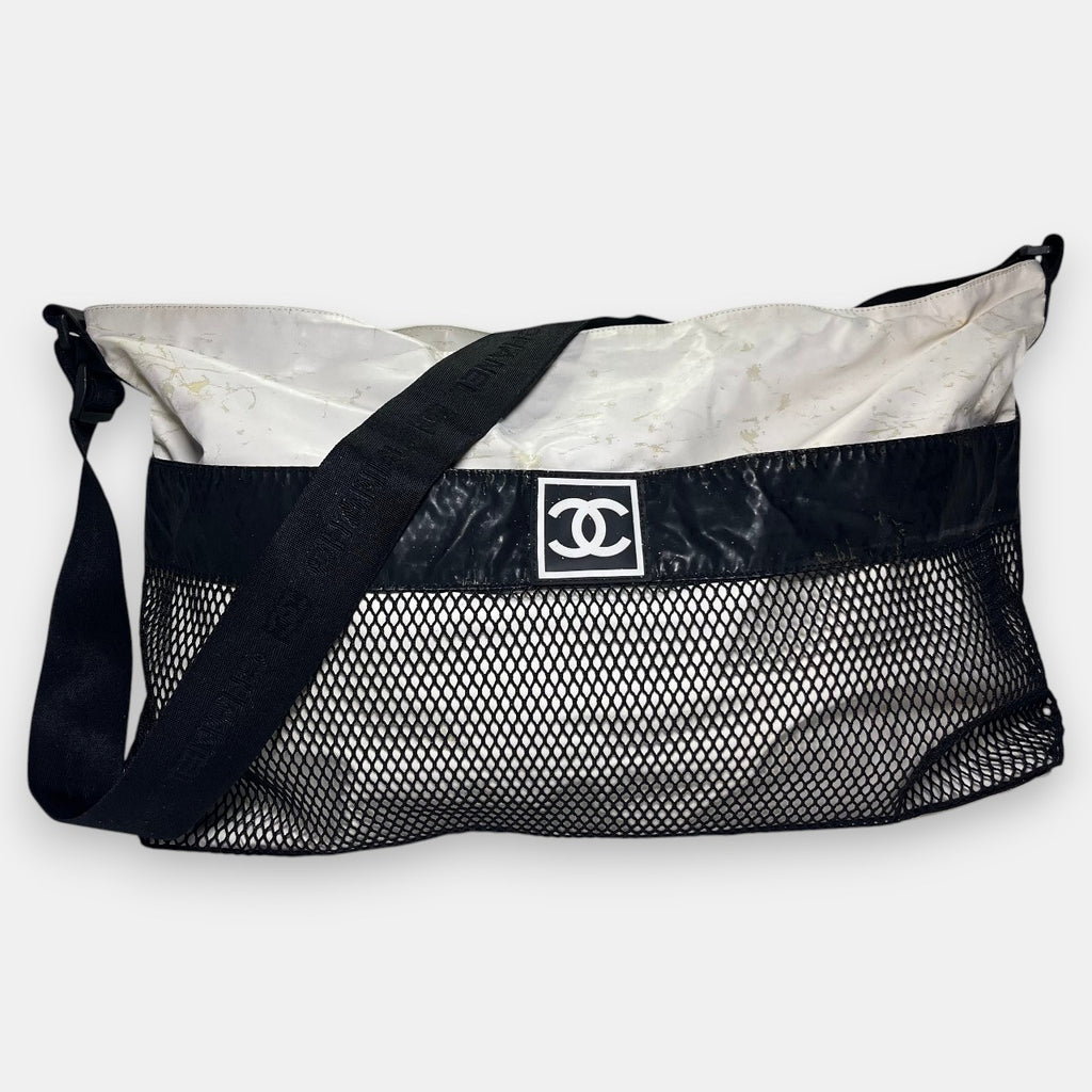 Chanel Sport Line White Nylon Bag Large 2003 w. Authenticity Card