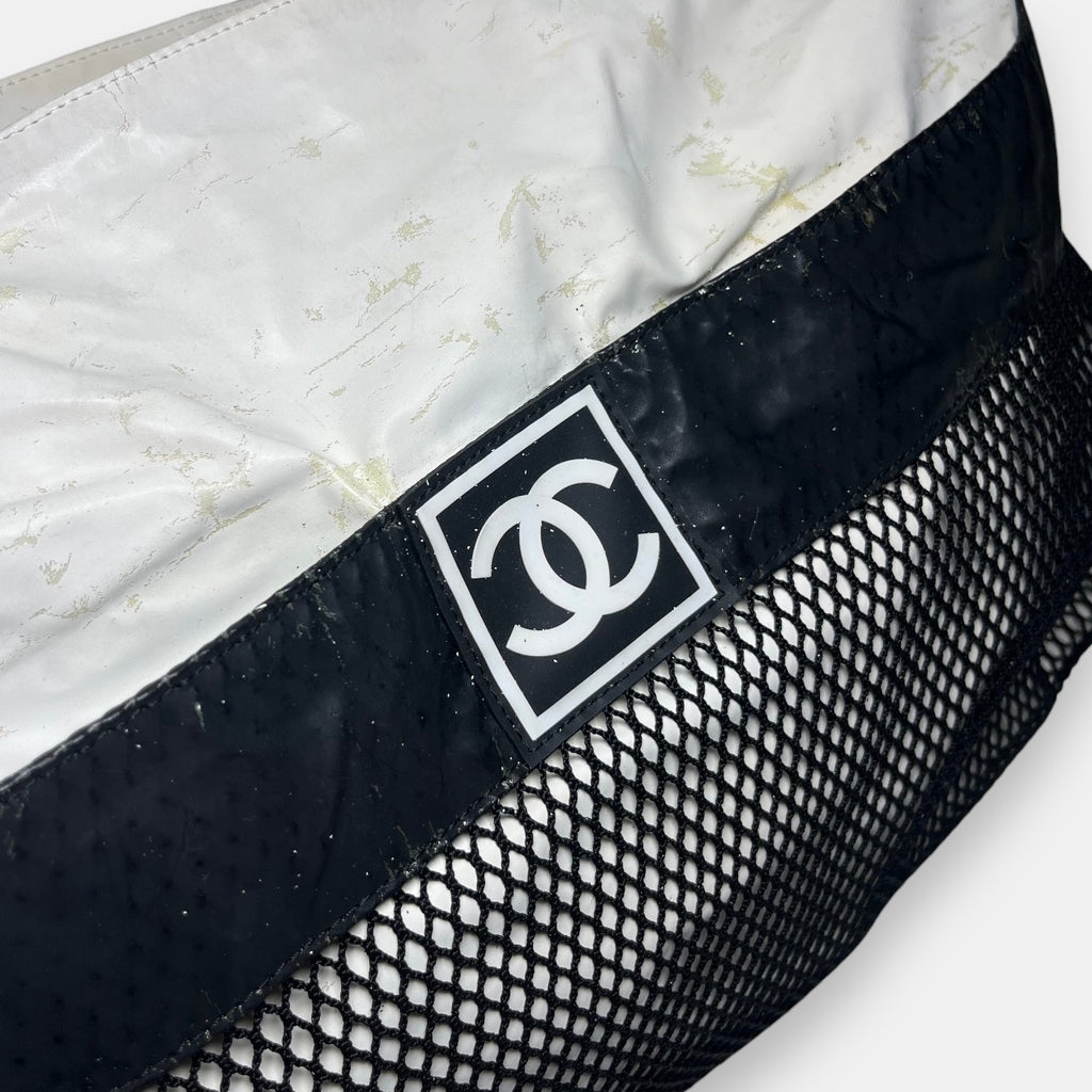 Chanel Sport Line White Nylon Bag Large 2003 w. Authenticity Card