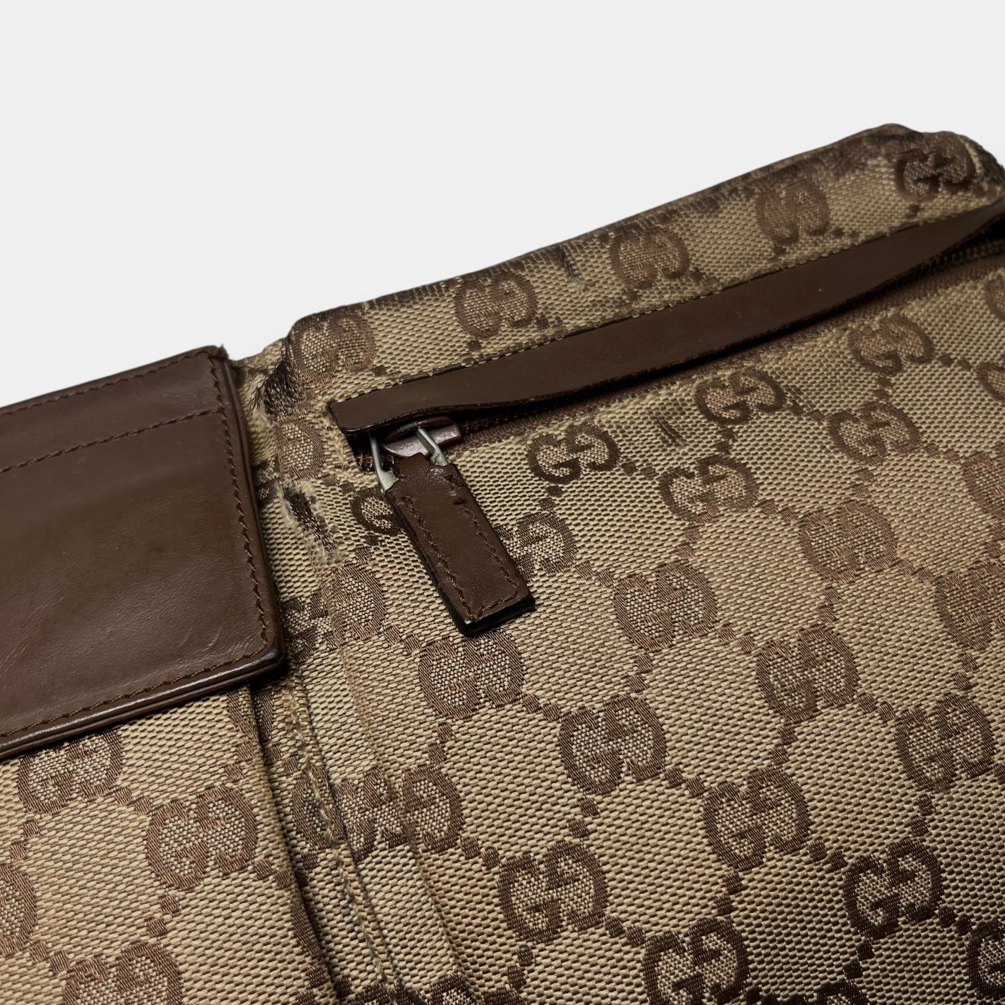 Gucci GG Canvas & Leather Belt Bag Fanny Pack
