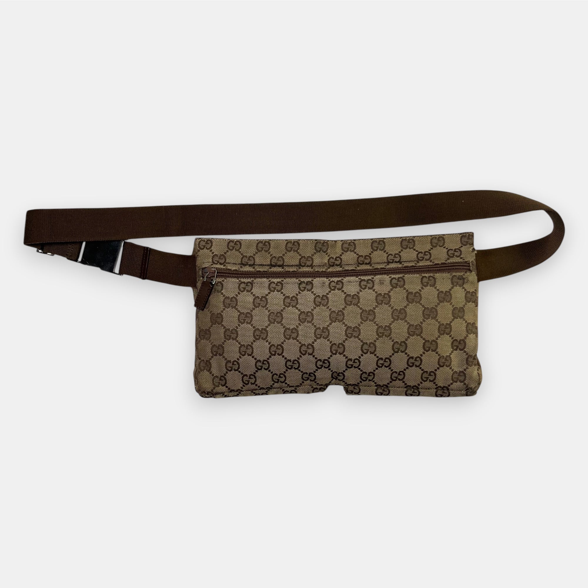 Gucci GG Canvas & Leather Belt Bag Fanny Pack