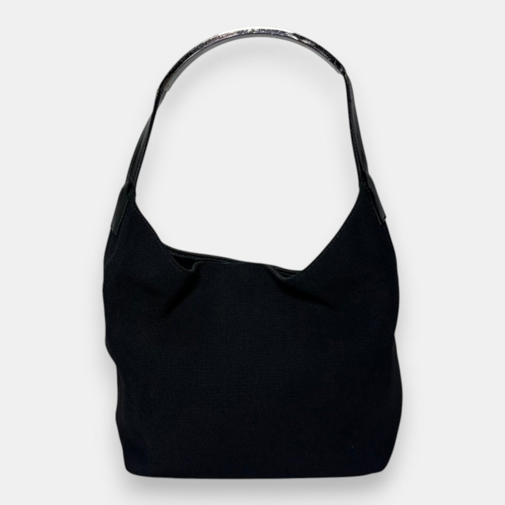 Gucci Black Shoulder Bag w. Silver Metal Handle by Tom Ford