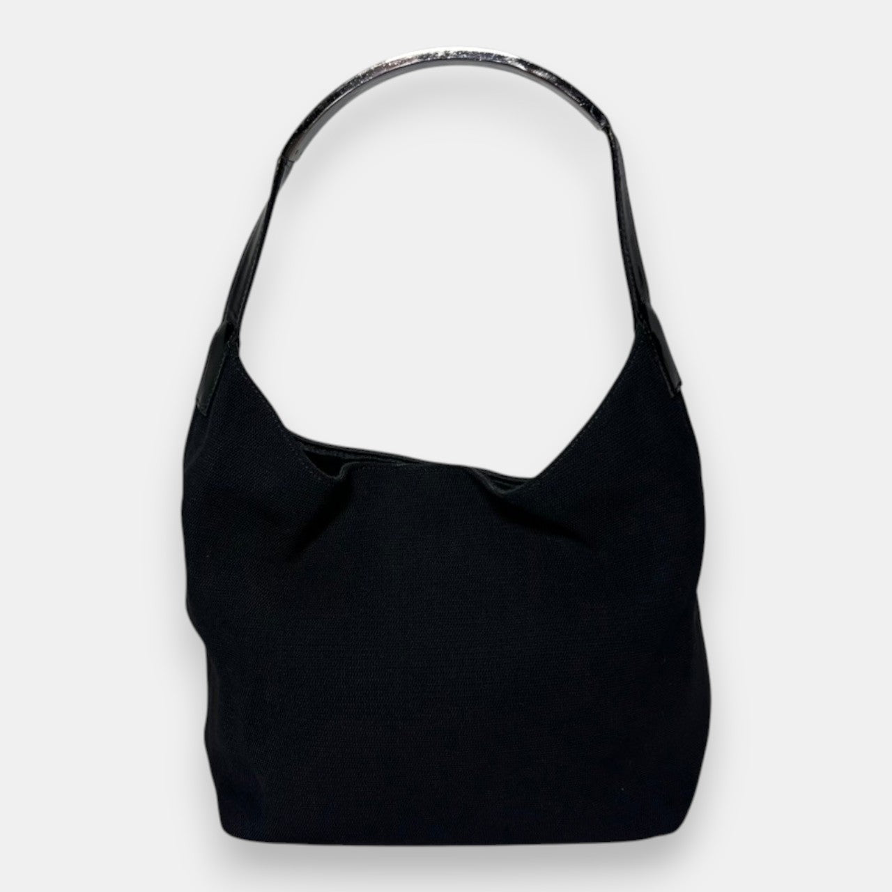 Gucci Black Shoulder Bag w. Silver Metal Handle by Tom Ford