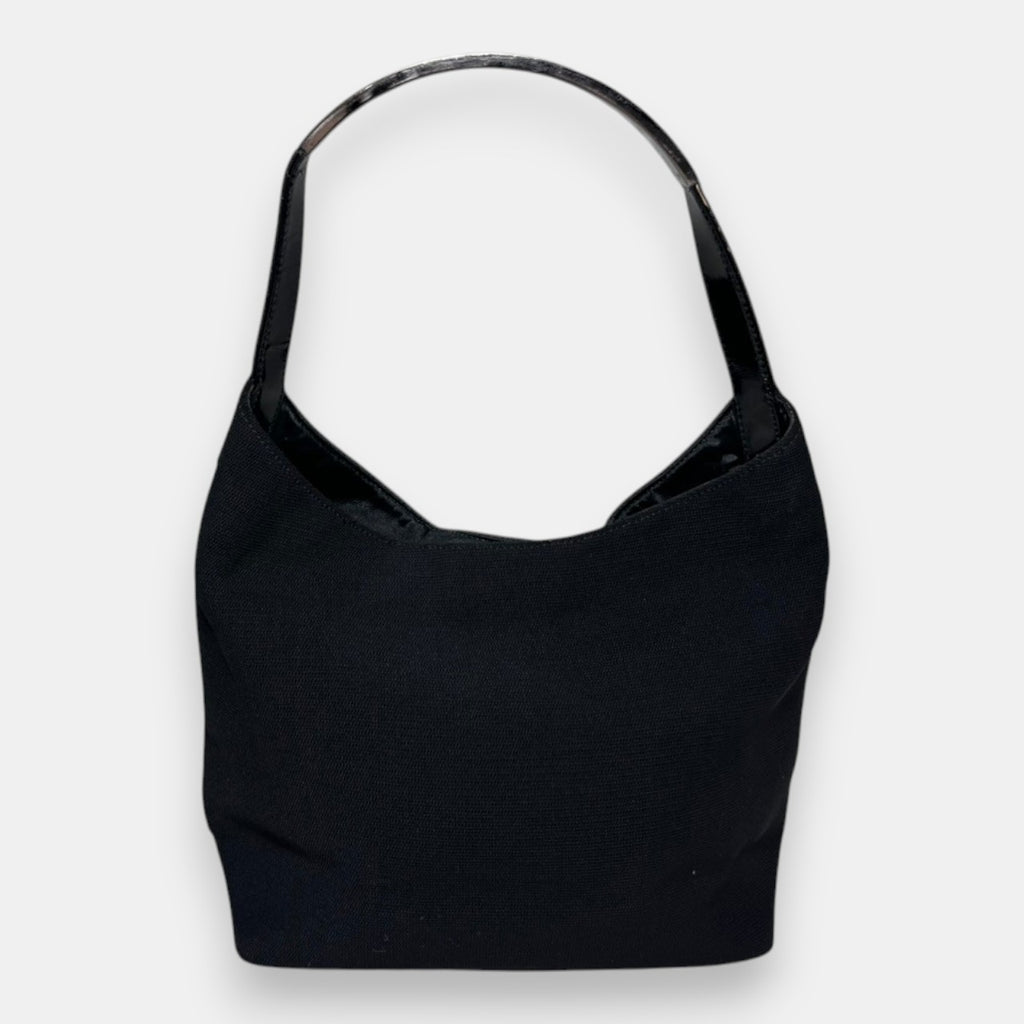 Gucci Black Shoulder Bag w. Silver Metal Handle by Tom Ford