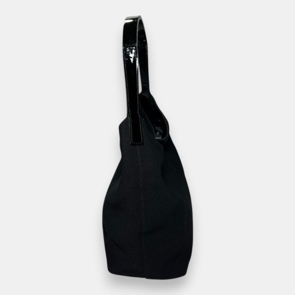 Gucci Black Shoulder Bag w. Silver Metal Handle by Tom Ford
