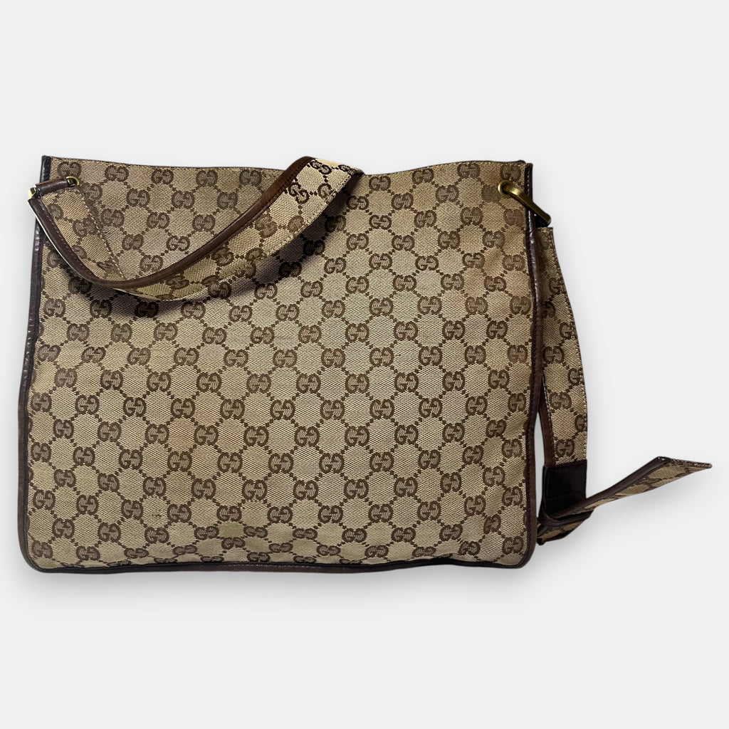 Gucci Messenger Bag GG canvas Gold Metal Hardware