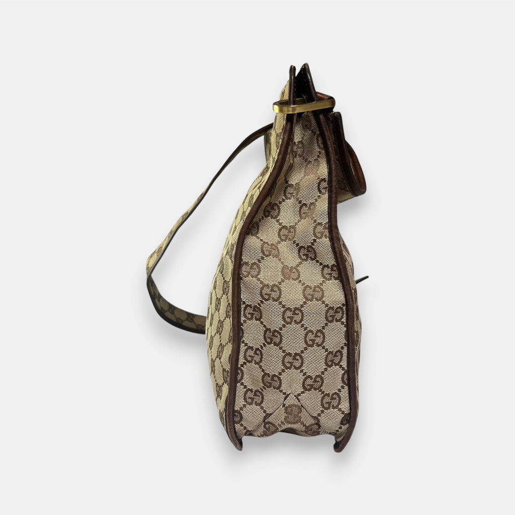 Gucci Messenger Bag GG canvas Gold Metal Hardware