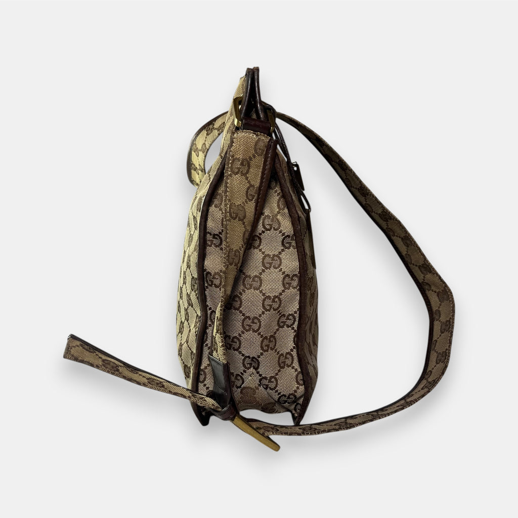 Gucci Messenger Bag GG canvas Gold Metal Hardware
