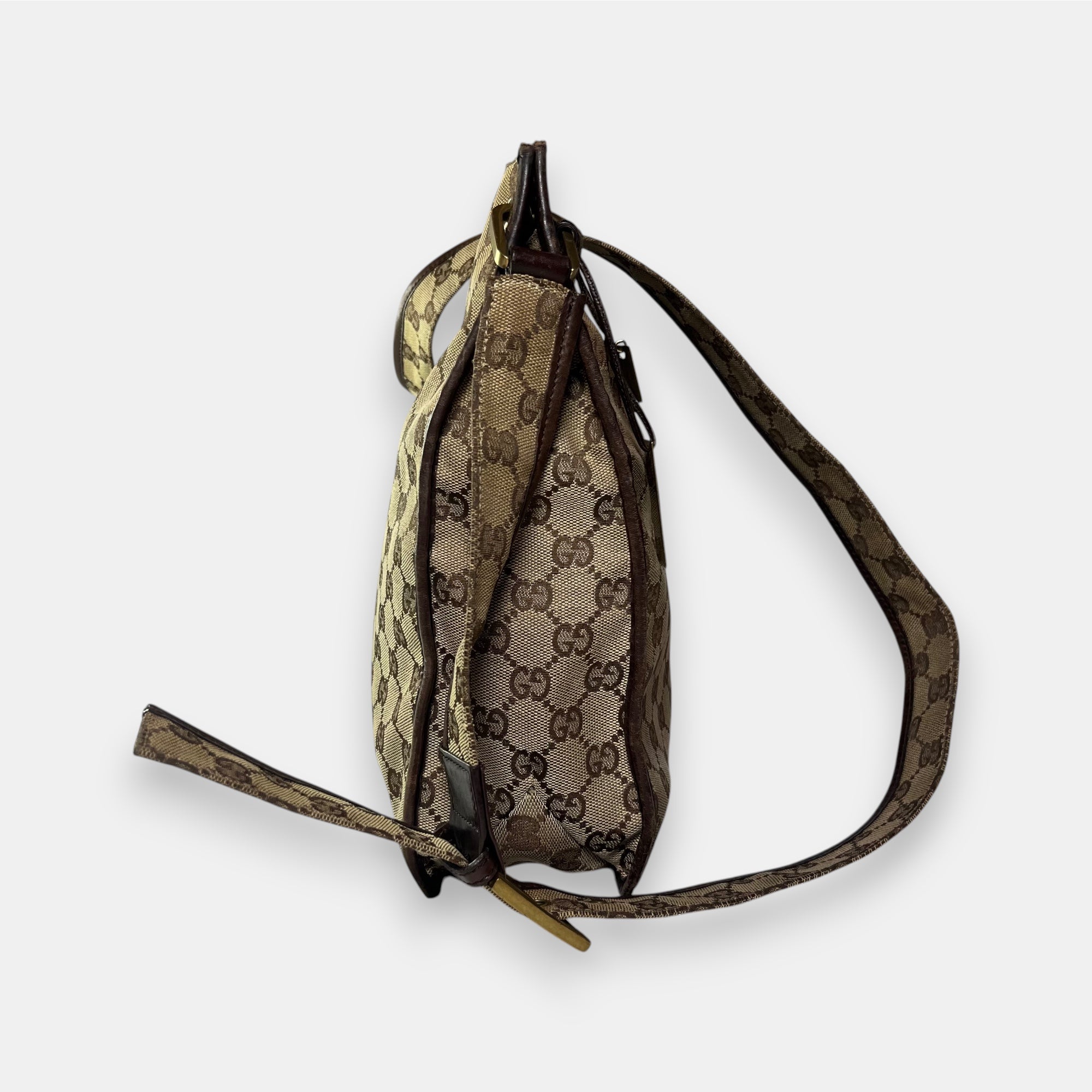 Gucci Messenger Bag GG canvas Gold Metal Hardware