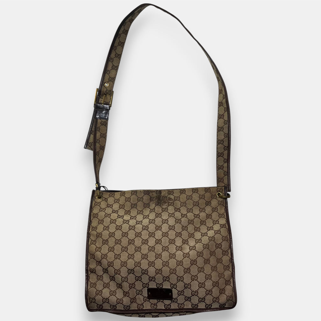 Gucci Messenger Bag GG canvas Gold Metal Hardware