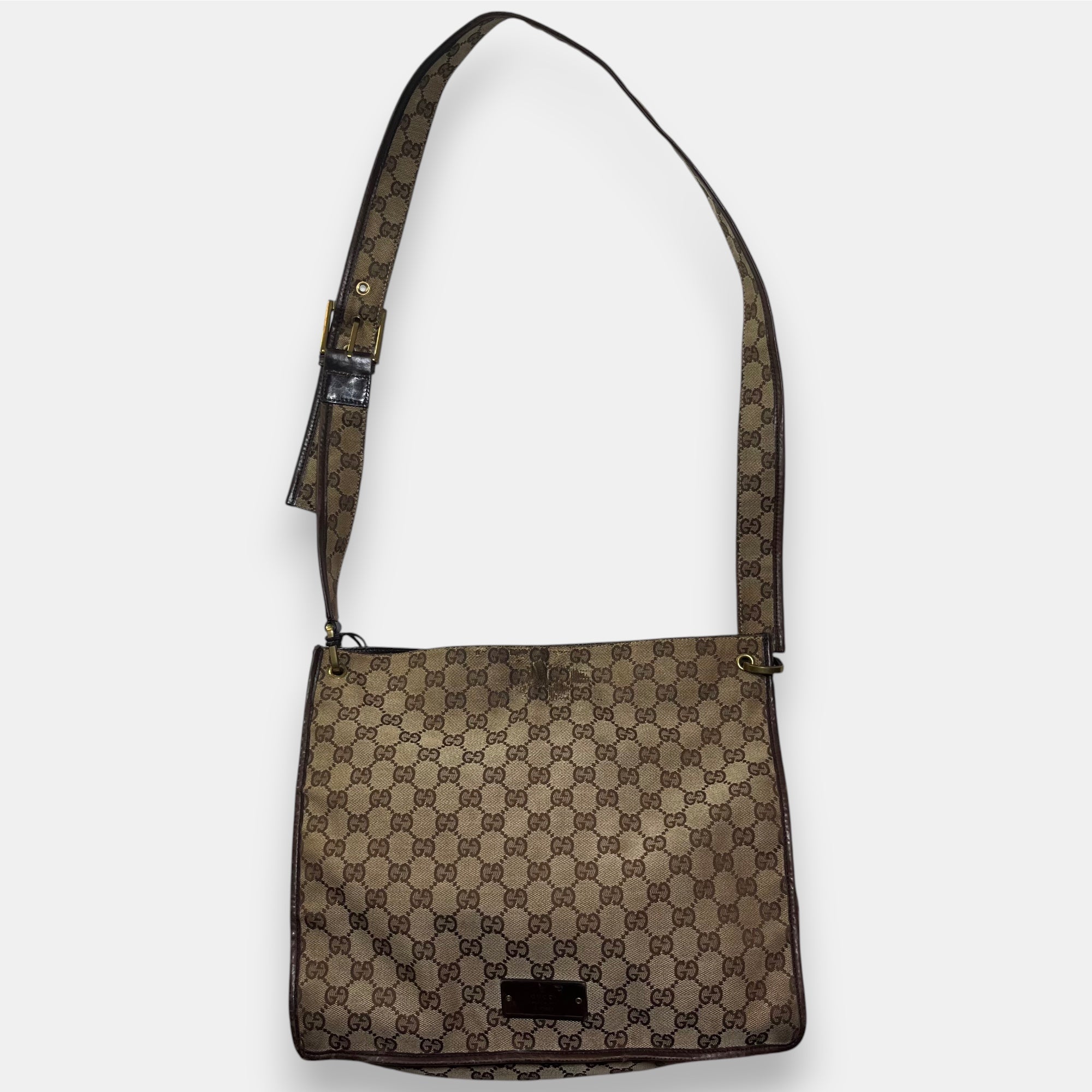 Gucci Messenger Bag GG canvas Gold Metal Hardware
