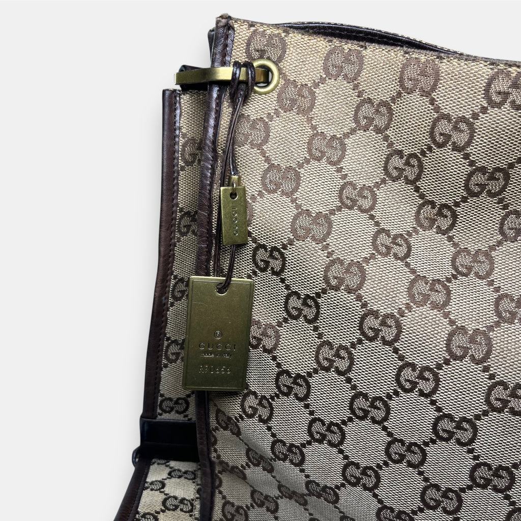 Gucci Messenger Bag GG canvas Gold Metal Hardware