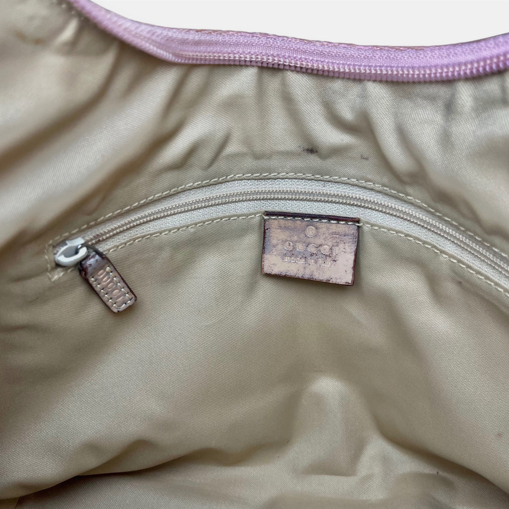 Gucci Shoulder Bag Pink GG Canvas Hobo