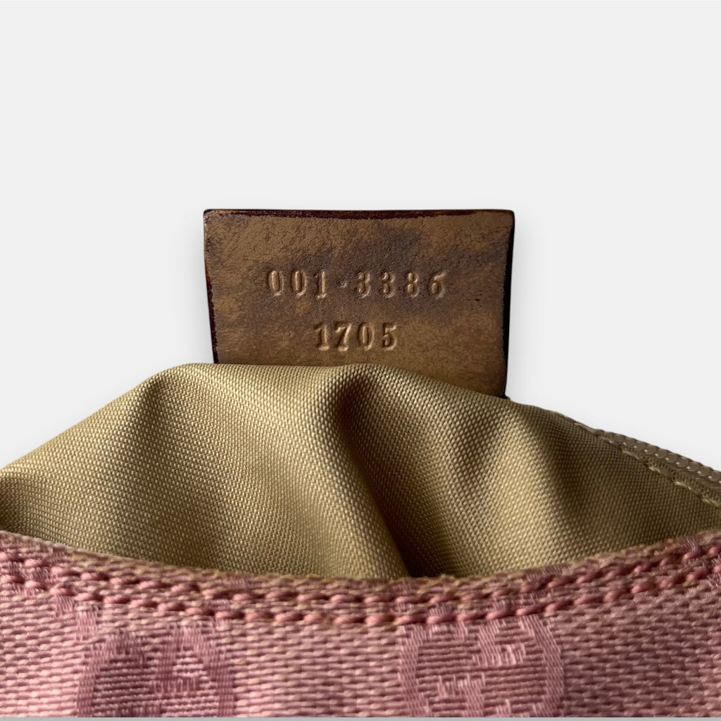 Gucci Shoulder Bag Pink GG Canvas Hobo