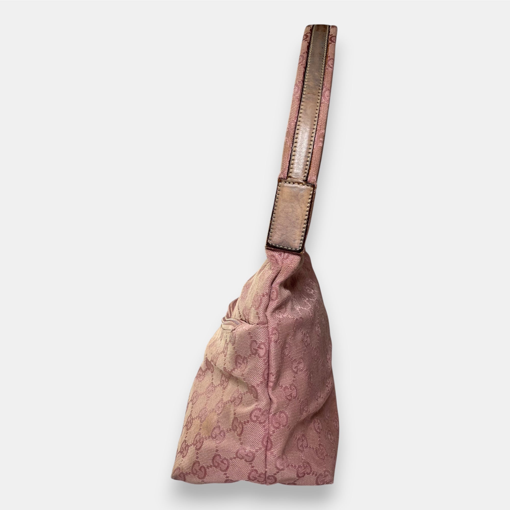 Gucci Shoulder Bag Pink GG Canvas Hobo