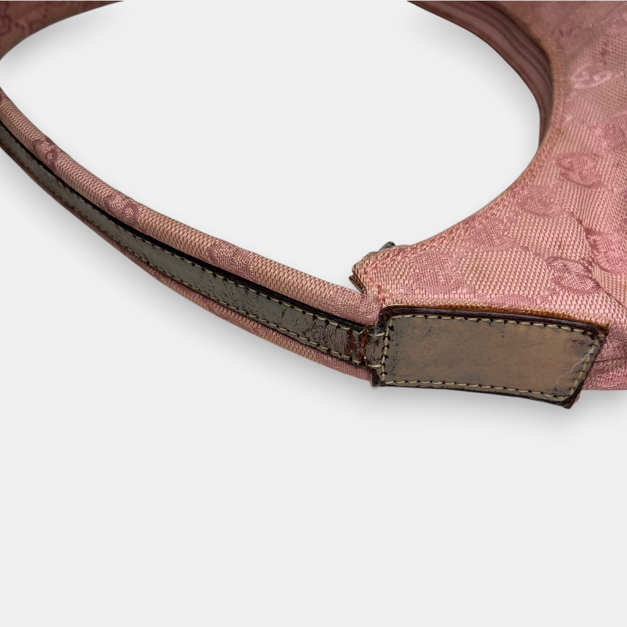 Gucci Shoulder Bag Pink GG Canvas Hobo