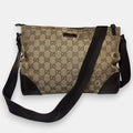 Gucci GG Canvas Shoulder Bag Beige Silver Hardware w. Original Papers