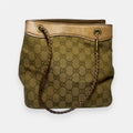 Gucci GG Canvas Rope Bucket Bag Gold