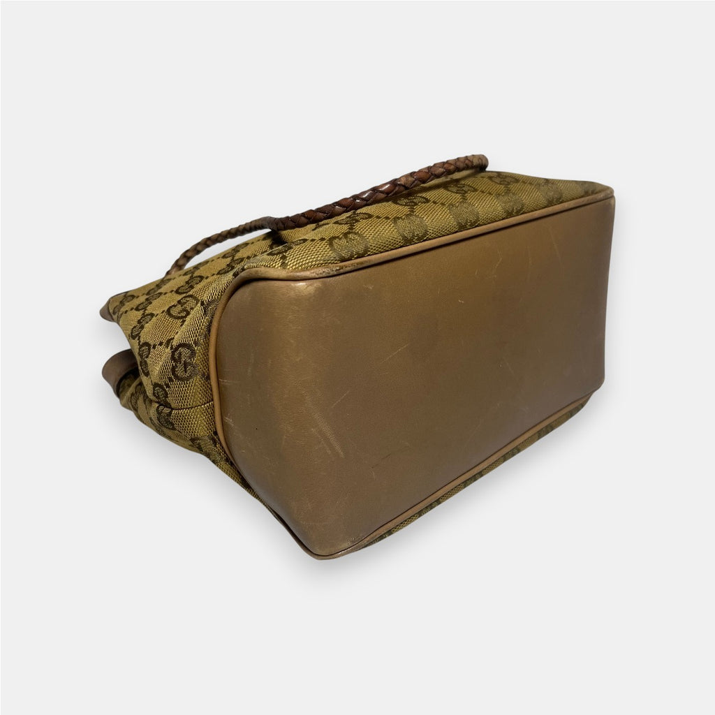 Gucci GG Canvas Rope Bucket Bag Gold