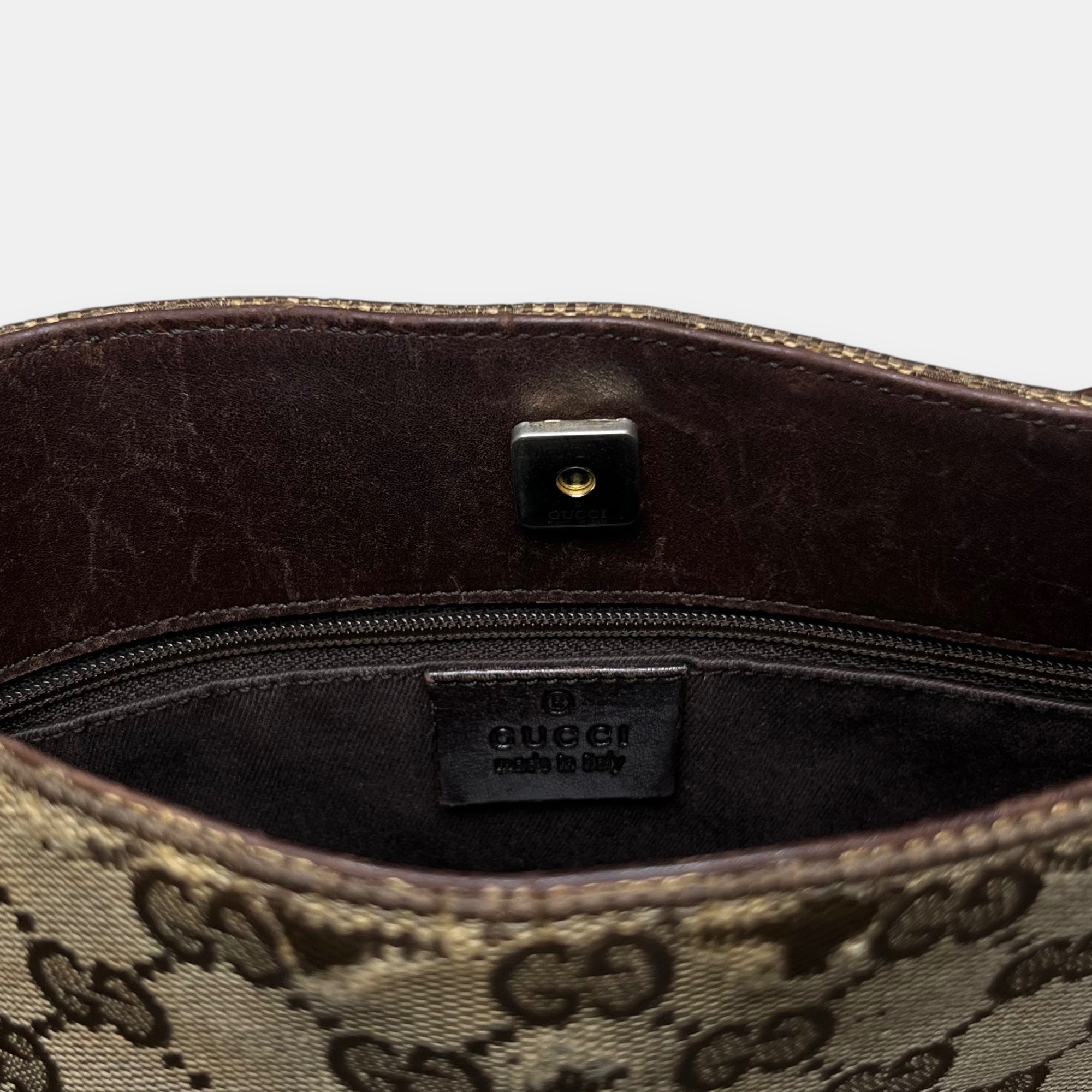 Gucci Small Messenger Bag GG canvas Gold Metal Hardware