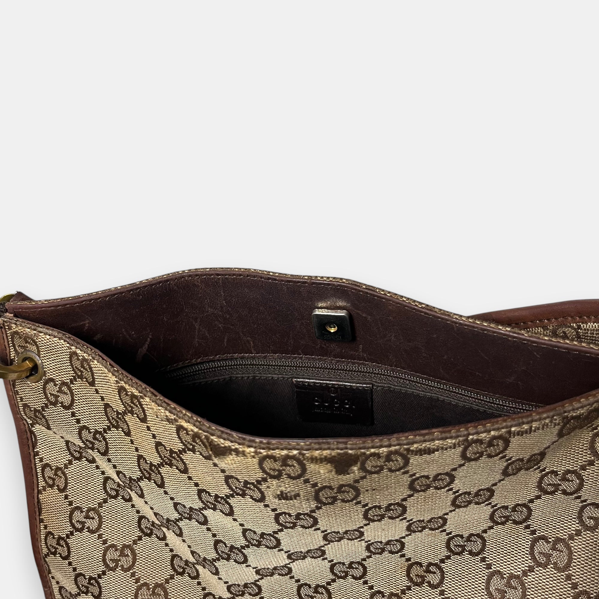Gucci Small Messenger Bag GG canvas Gold Metal Hardware