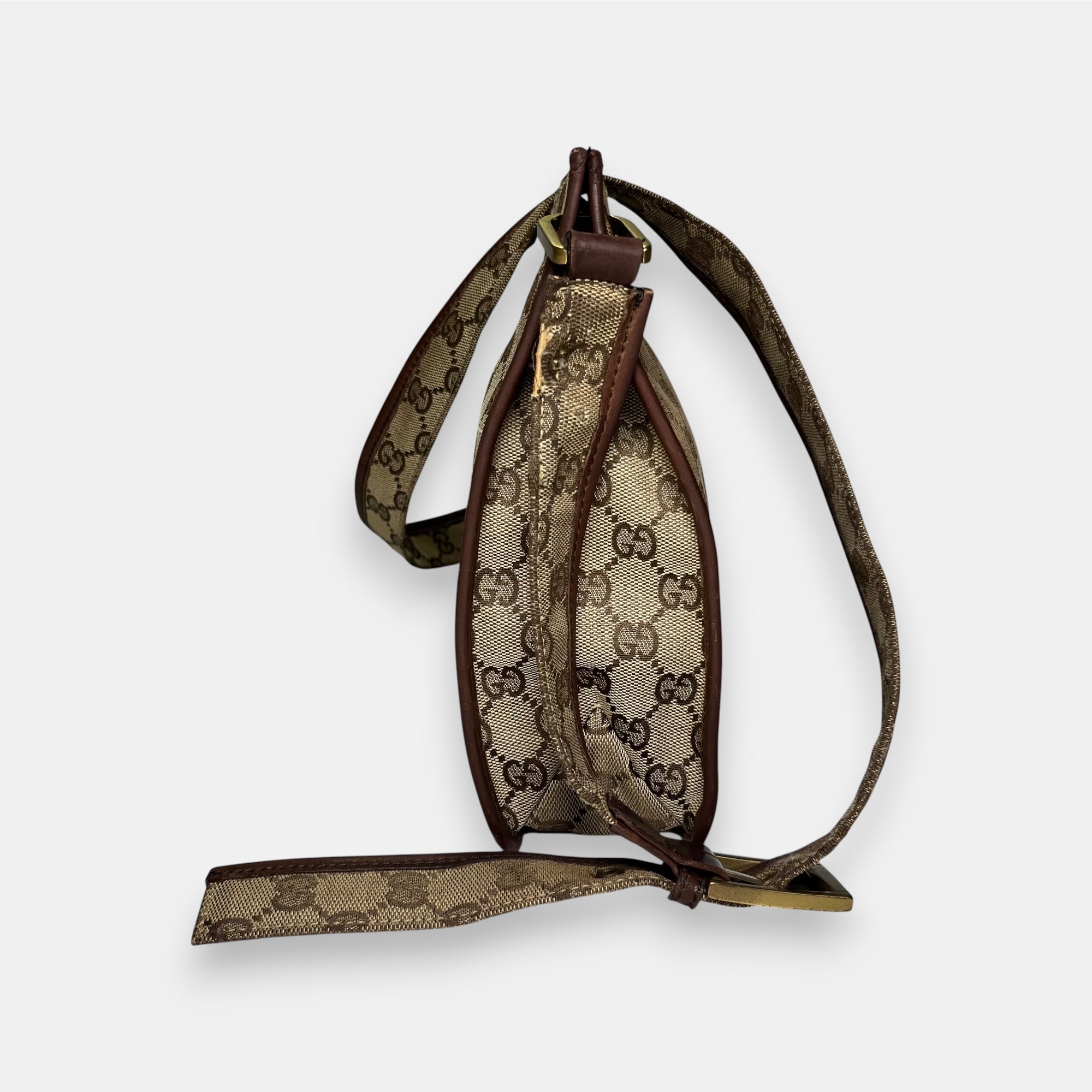 Gucci Small Messenger Bag GG canvas Gold Metal Hardware